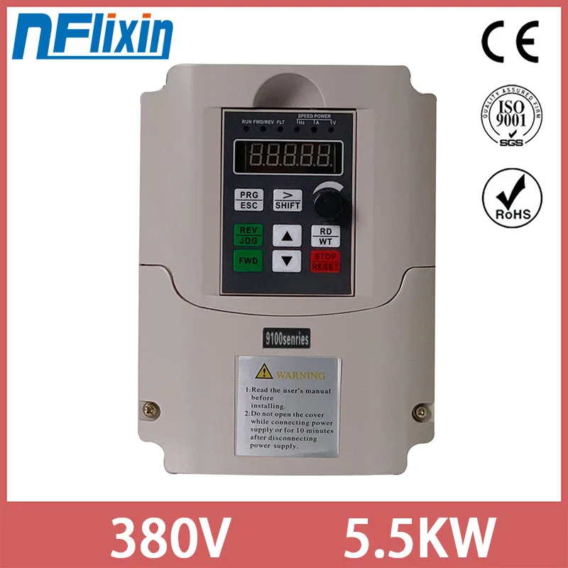 

AC 220V/380V 5.5KW 7.5HP 3 phase input output frequency inverter drives VFD for motor Speed Control 50HZ/60HZ DC converter