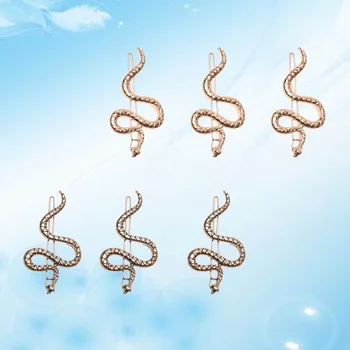 

6Pcs Snake Shaped Hair Clips Creative Hair Pins Vintage Barrette S-Shaped Bobby Pins Golden Old Gold for Each 3Pcs