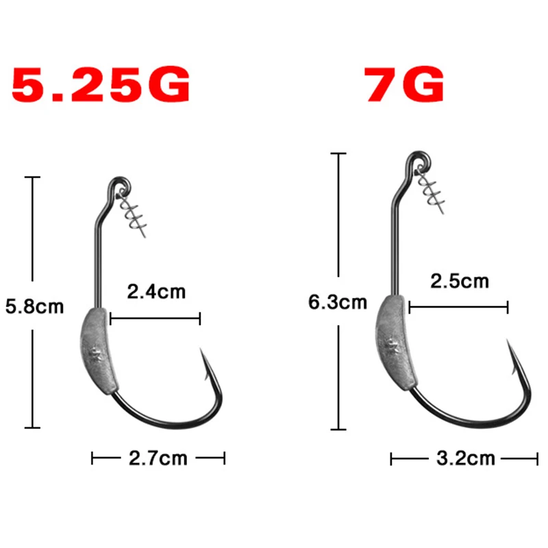Hot-Fishing Lure with Lead Crank Hook Spring Lock Needle Single Hook Texas Fishing Kit Accessories 26 Hook Set Fishing Tackle Ac