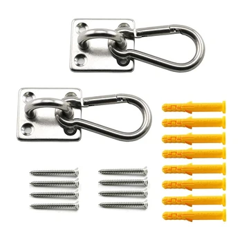 

2 Pcs Ceiling Hook 304 Stainless Steel Heavy-Duty Round Pad Eye Hook Board Yoga Hammock Chair Swing Marine Accessories