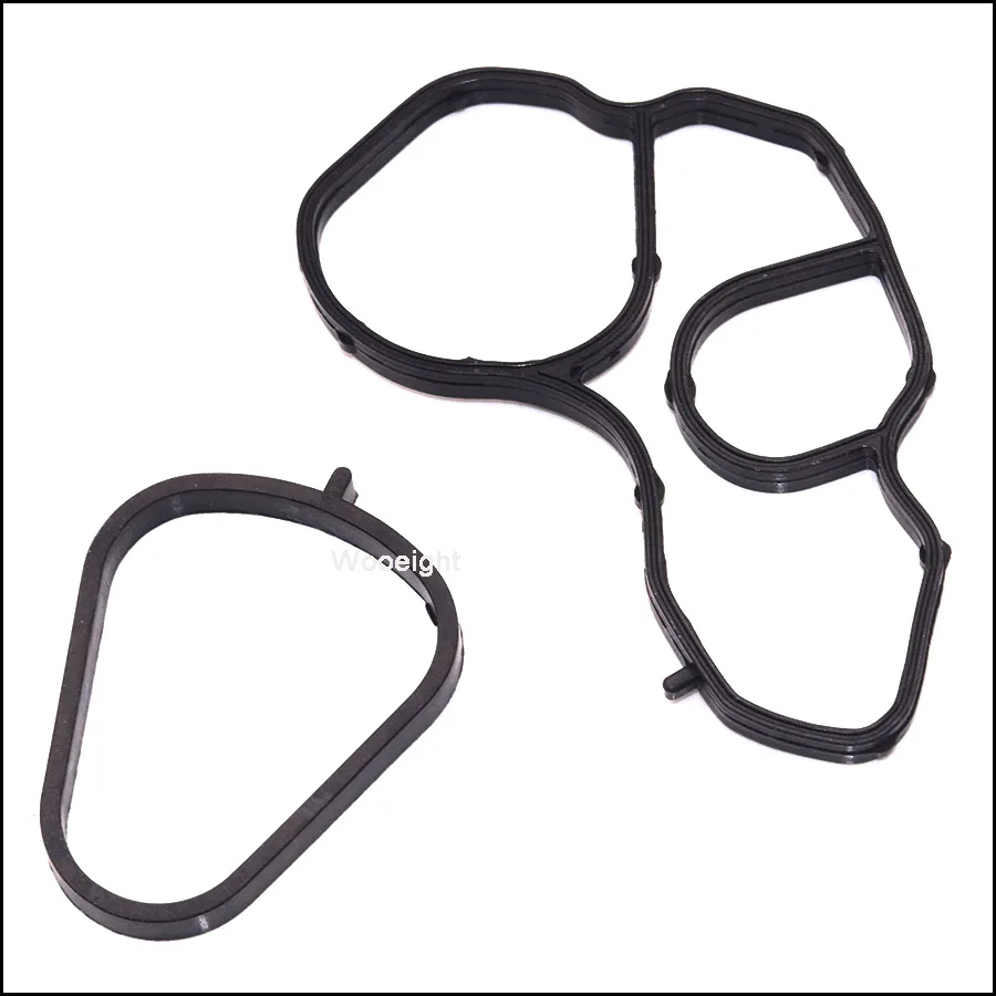 Wooeight Rubber Oil Filter Cooler Stand Housing Adaptor Gasket Seal Set 11428643758 o ring seal set for BMW Mini R56 Cooper 11427537293