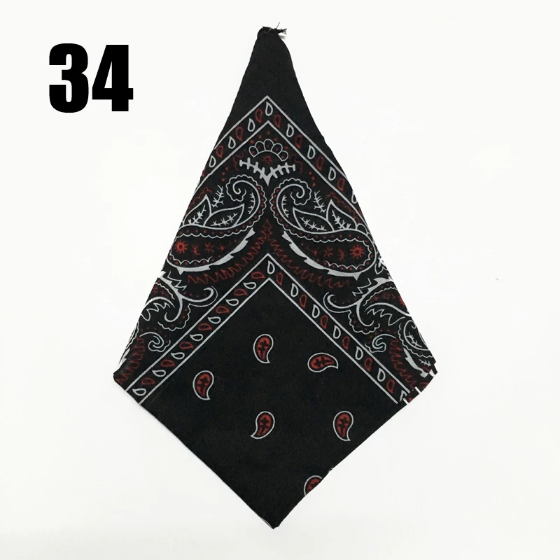 Square Scarf Unisex Hip Hop Black Bandana Kerchief Fashion Street Dance Riding Wrist Wraps Head Square Scarves Print Handchief