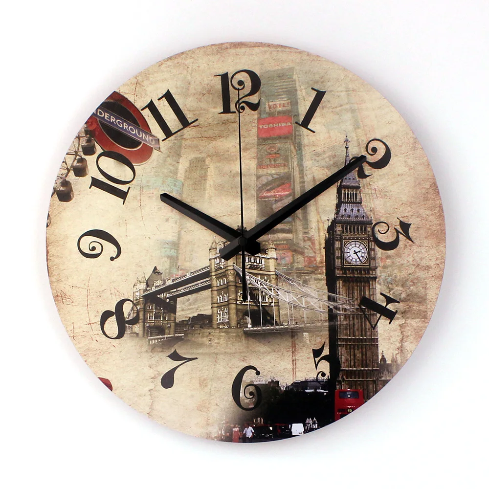Большие декоративные настенные часы в европейском стиле, Лондонский Биг-Бен, современная мода, домашний декор, винтажные бесшумные часы, настенные часы