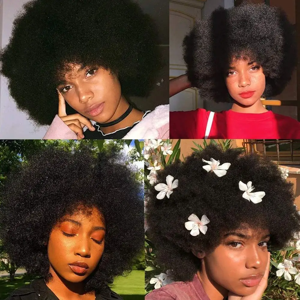 Afro Wigs for Women Short Kinky Curly Wig Fluffy and Soft Layered Short Wigs Temperature Fiber Synthetic Afro Puff Wig