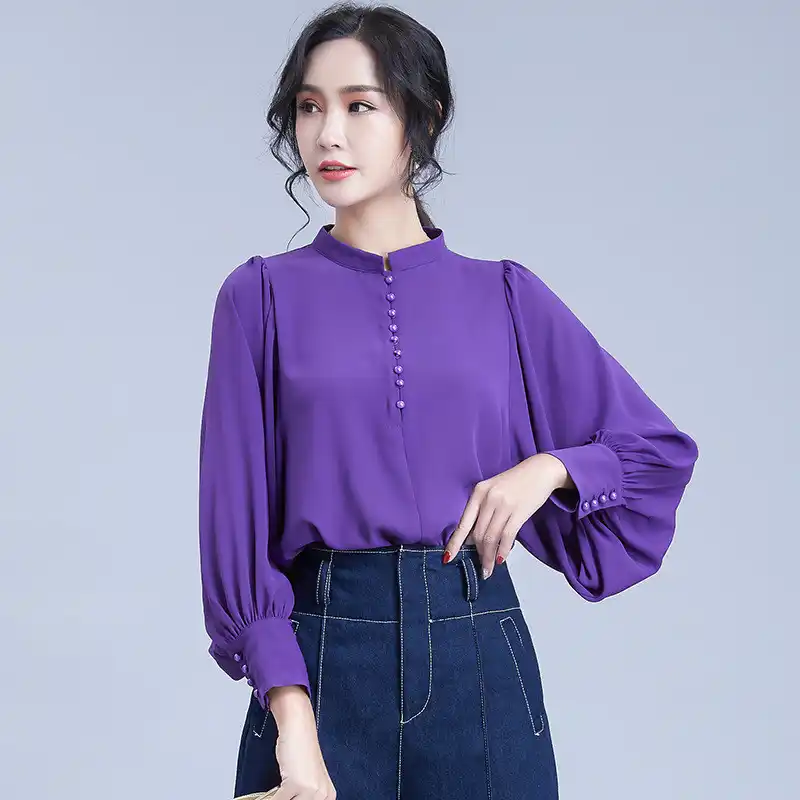 purple chiffon blouse