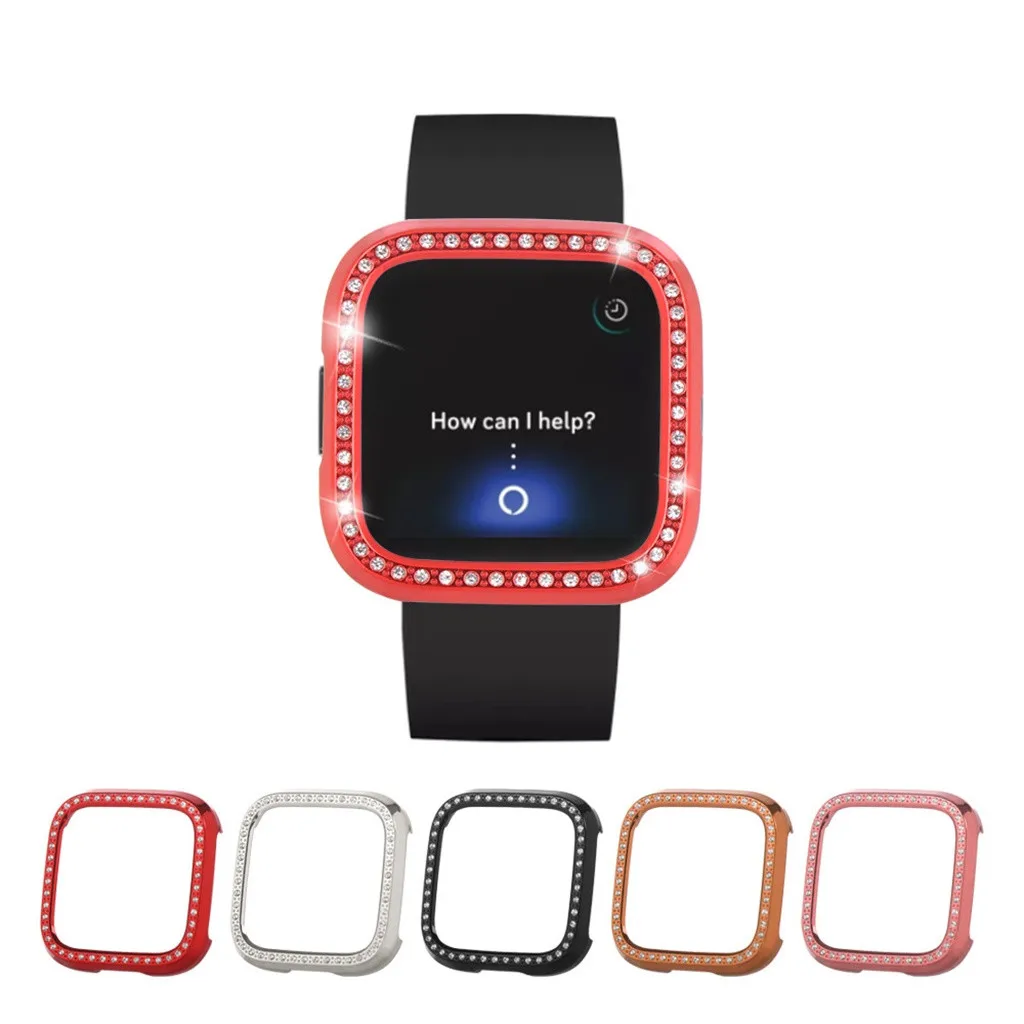 Bling PC Чехол для Fitbit versa 2 защитный чехол умных часов сменный Роскошный Кристальный