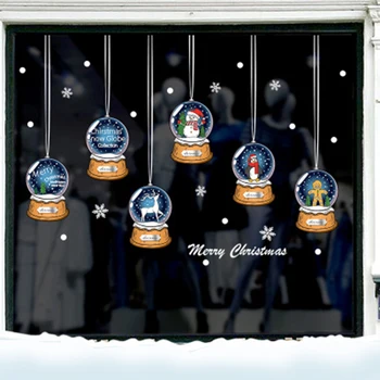 

Hanging Christmas Balls Decoration Vinyl Decals for Door Window Removable Self adhesive Wall Stickers#