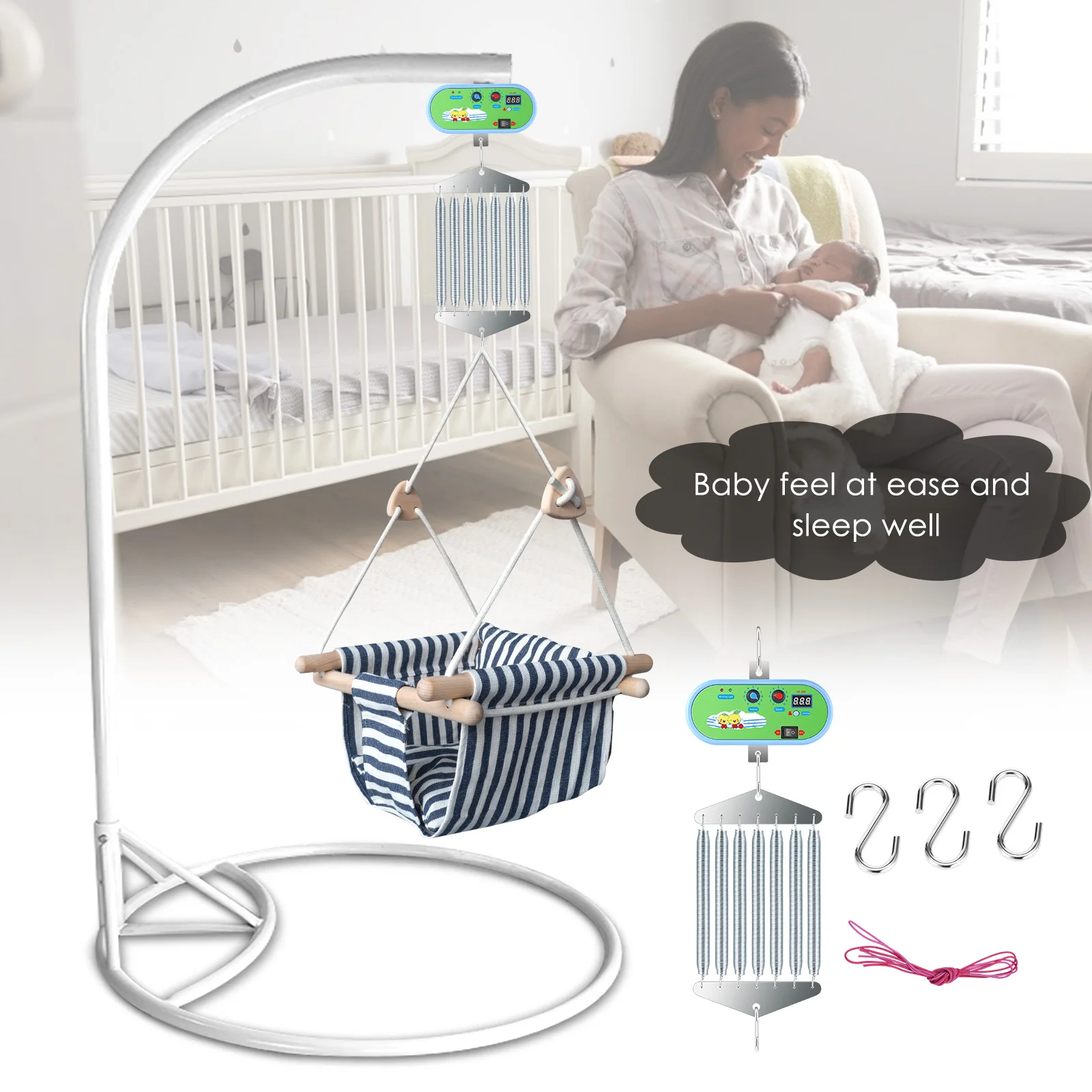 Electric Baby Swing Controller,Hanging Electric Cradle Control With Adjustable Timer Swing Spring For Baby Cradle And Hammock 2