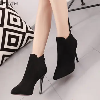 

2019 autumn new high heel stiletto pointed suede Korean version of the boots wild Martin boots fashion women's boots