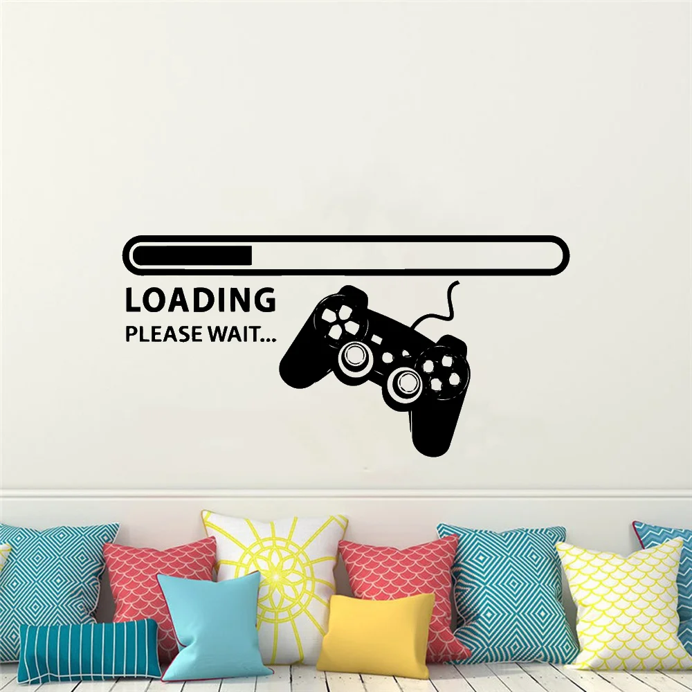 

Creative Loading Phrase Game Wall Stickers For Kids Room Art Decals Gamer Wallpaper Sticker Office Room Decal stickers muraux