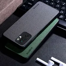 Funda con textura de tela para Xiaomi Redmi Note 10 10S, cubierta trasera suave de estilo Simple para Xiaomi Redmi Note 10