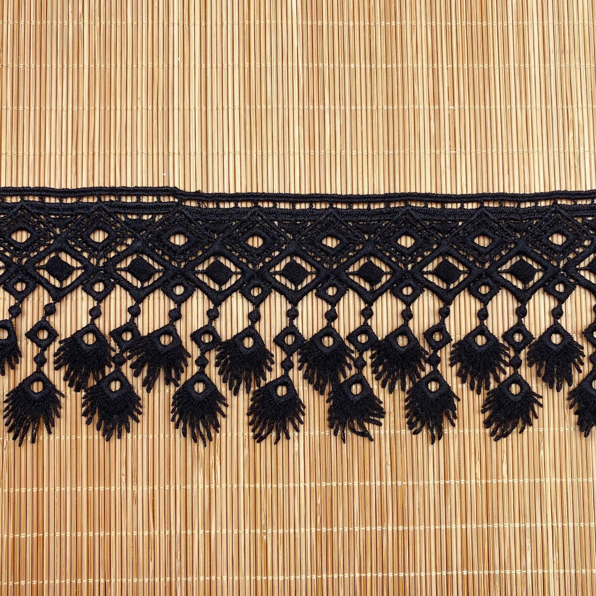 

2yard Width:9cm Vintage Tassel Silk Laces Fabric Water-soluble Embroidery Lace Garment Sewing Accessories
