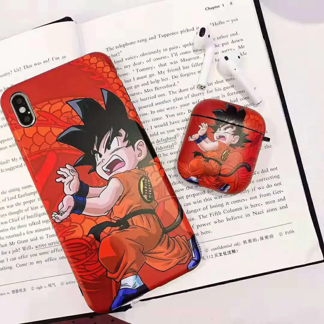 Dragon Ball Super Son Goku жесткий силиконовый чехол для bluetooth-гарнитуры Apple AirPods iphone 6 7 x xs max xr