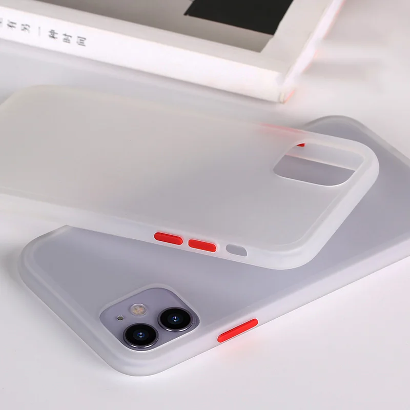 Ударопрочный гибридный жесткий защитный чехол для iphone 11 Pro Max Роскошный прозрачный матовый чехол для iphone 11 Pro Max задняя крышка чехол s - Цвет: White