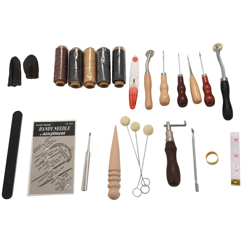 31 Pcs Leather Sewing Tools Diy Leather Craft Tools Hand Stitching Tool Set 