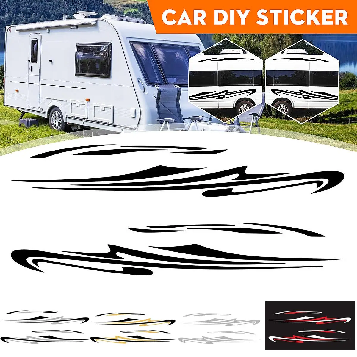 Motorhome Side Stripes Sticker RV Caravan Side Body Vinyl Decal