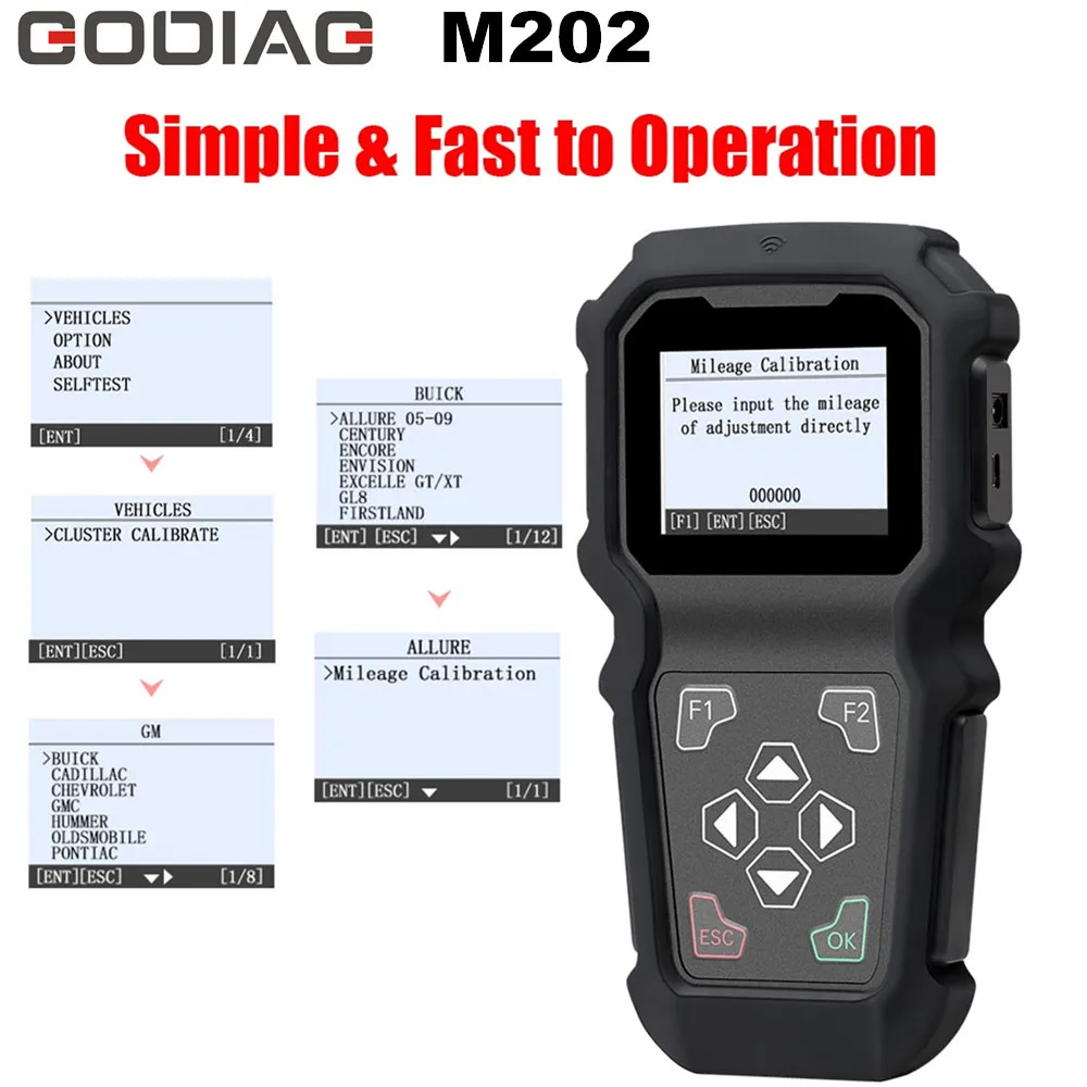 GoDiag M202 ручной одометр OBDII профессиональный инструмент для регулировки одометра