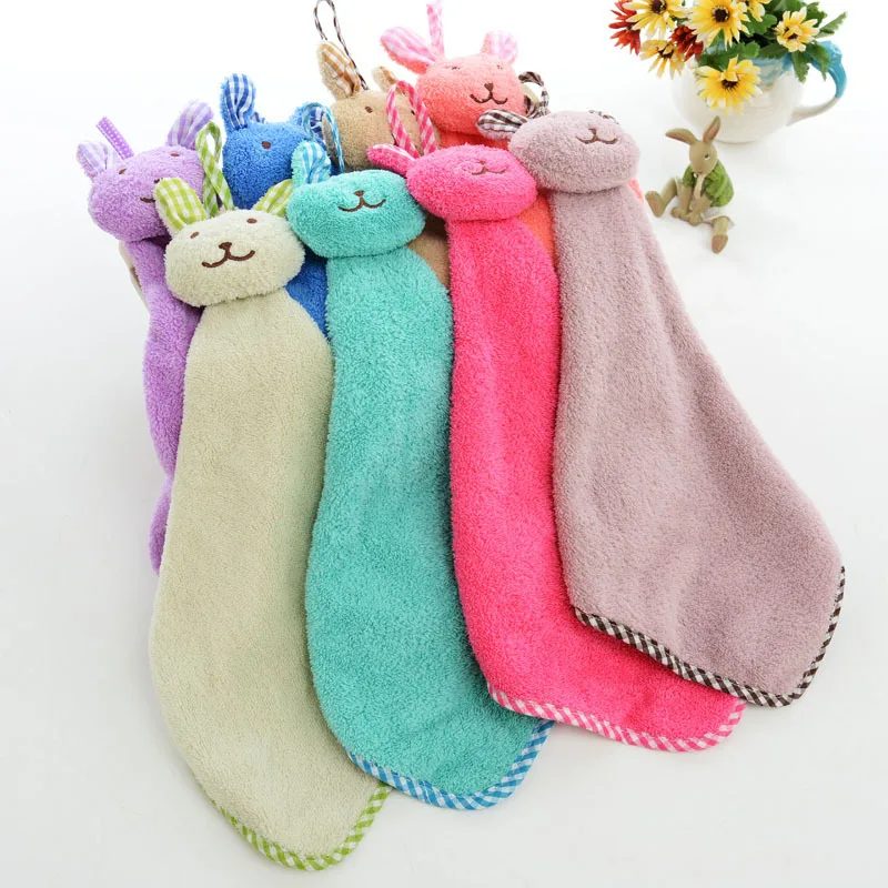 Baby Towel Bath Towel Soft Cartoon Animal Hanging for Baby Nursery Bathroom