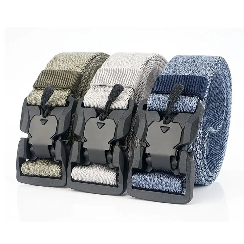 

125cm x 3.8cm Magnetic Buckle Belt Heavy Duty Military Tactical Belt Adjustable Polyester Nylon Waist Belt Women Man