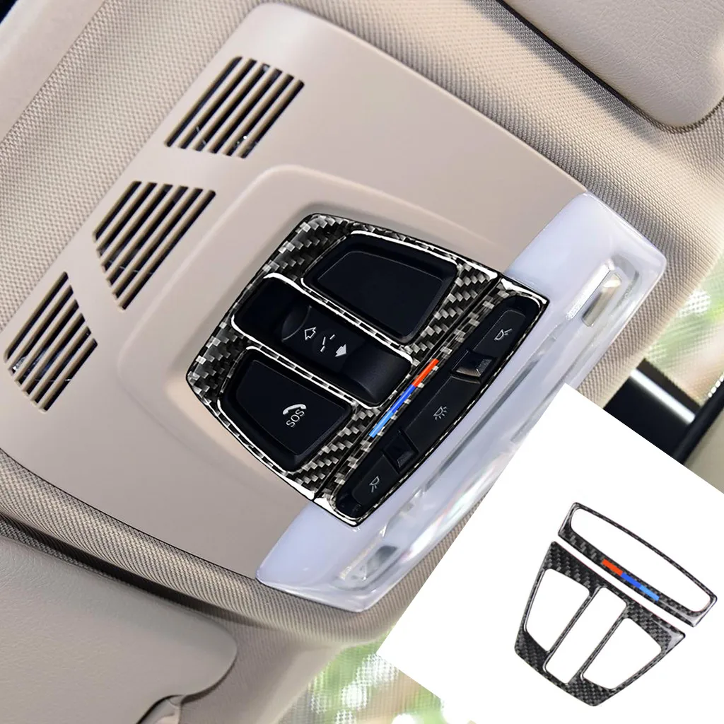 

Car Interior Dome Reading Light Decoration Frame Carbon Fiber Cover Trim Sticker Car Styling for BMW X1 X5 X6 F20 F30 F34 F32