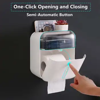 

Waterproof Toilet Paper Holder Double Storage Box with Drawer Wall Mount Bathroom Roll Dispenser Portable Toilet Paper Holders