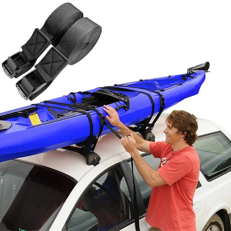 

2PCS x2.5cm Lashing Tie Surfboard Kayak Roof Rack Cam Buckle Lashing Tie Down Strap Car Bus Top Bicycle Bike Rack Belt