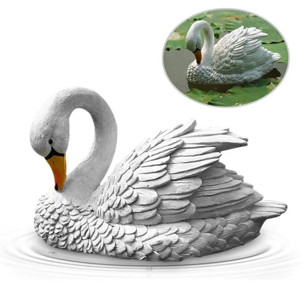 

Simulation Swan Sculpture Outdoor Garden Fish Pond Decor Waterscape Rockery Aquarium Landscaping Decoration