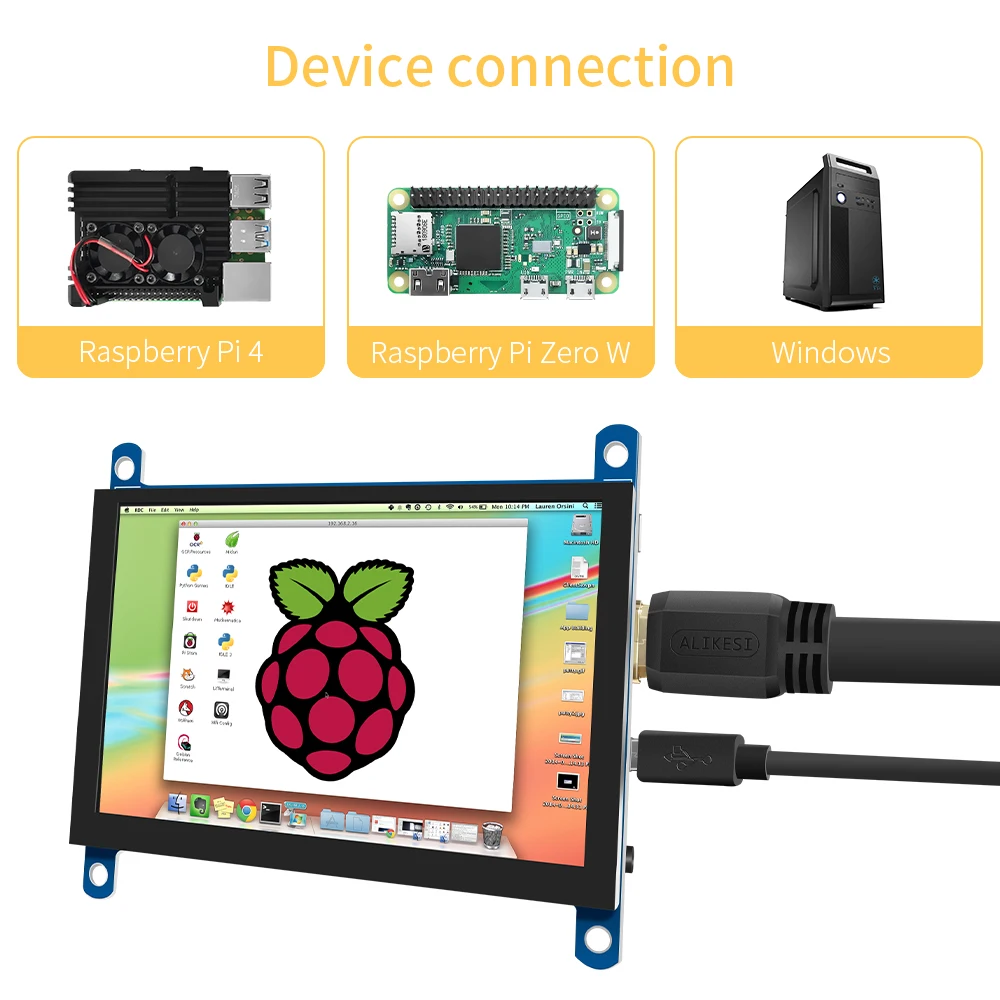 5.0  5008 AIDA64 5008 Monitor 480*800 Capacitive Touch Screen Raspberry Pi 4 3B+/ PC/Banana display HDMI-compatible module 5inch