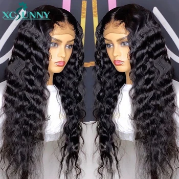 

Deep Wave Silk Base Scalp Top 5x5 Closure Wig 180 Density Remy Brazilian 13x4 Lace Frontal Human Hair Wigs Glueless xcsunny