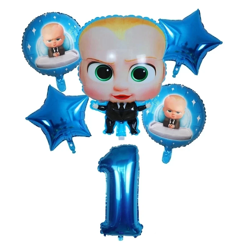 Cartoon Boss Baby Balloon 30 Pollici Numero Foil Palloncini Ad Elio Baby Shower 1 2 3 4 5 St Birthday Party Decoration Star Air Globos