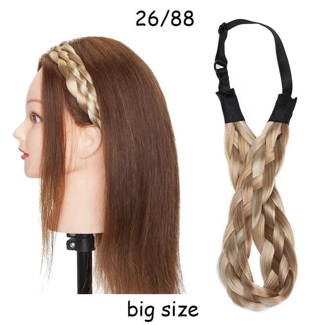 BENEHAIR Synthetic Braided Headbands Fake Hair Plaited Hair Band Braiding Hair Accessories Hair Extension Hairpiece For Women L-26-88
