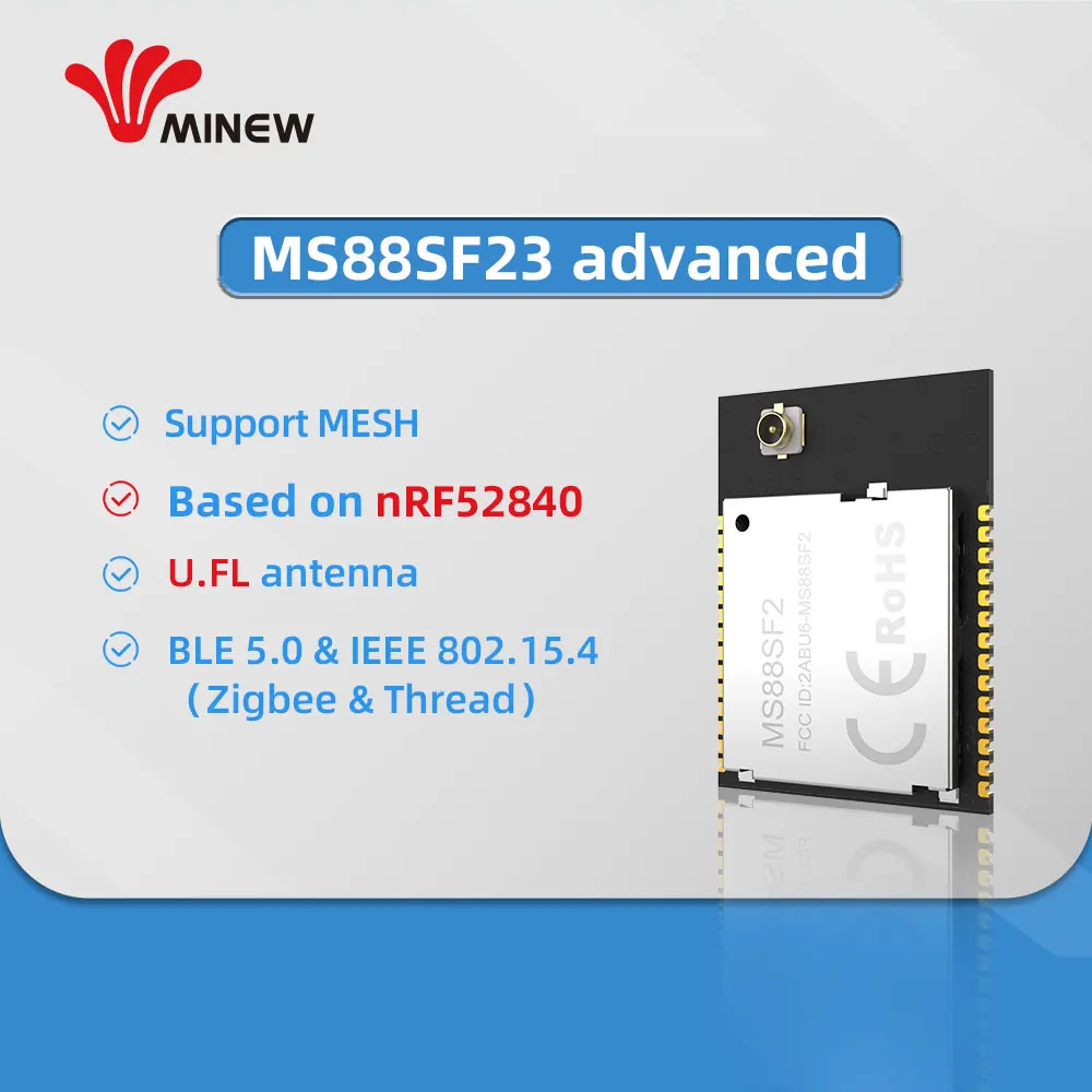 Minew nRF52840 модуль MS88SF2 соединитель UFL для внешней антенны