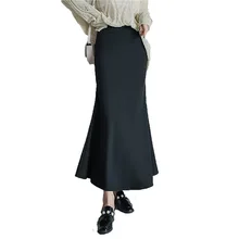 Осенне-зимняя длинная юбка Женская юбка русалки с высокой талией