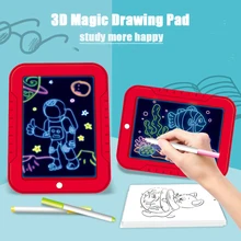 

3D Magic Drawing Pad LED Light Luminous Board Intellectual Developmen Toy Children Painting Learning Tool Painting Toy Gift