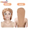 Satin Bonnet Large Sleep Cap With Button Long Hair For Braids Satin Cap For Women Silk Night Cap Elastic Band For Sleeping 4