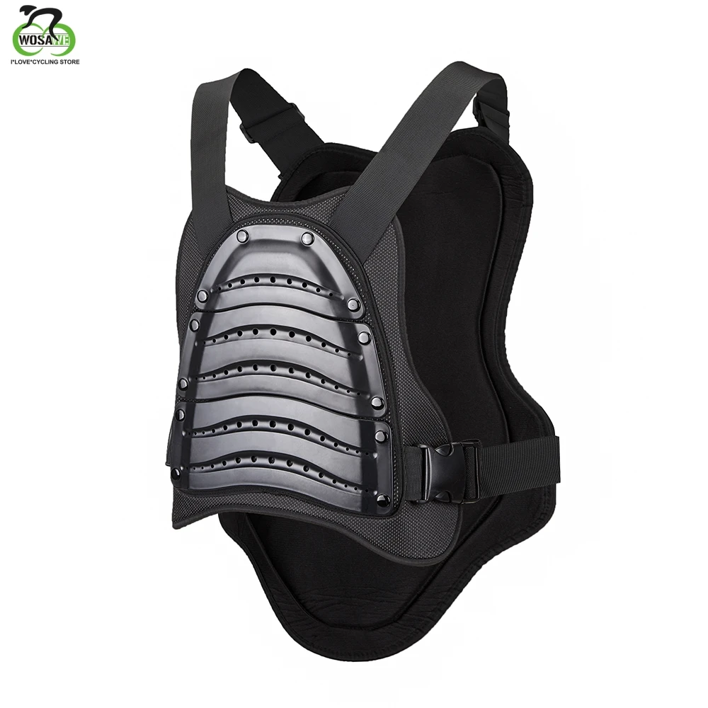 

WOSAWE Adjustable Double Layer Back Support EVA Shell Chest Protector Motorcycle Motocross Adult Armor Vest Body Protection