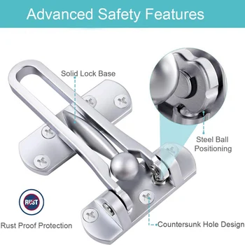 

2Pcs Zinc Alloy Door Lock Home Hotel Security Door Latches Reinforcement Lock I88 #1