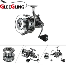 GLEEGLING 1 Рыболовная катушка+ 2 стакана из проволоки+ Двойная сила+ 2 скорости Передаточное отношение 6,3: 1/4. 3:1 спиннинговая катушка 11BB с сопротивлением спереди и сзади