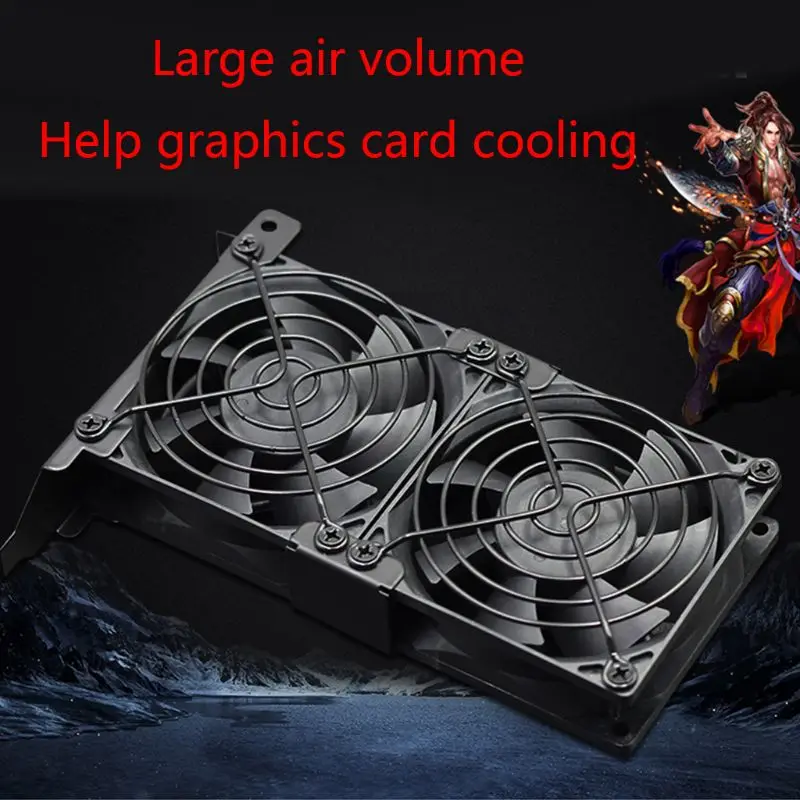 

Universal VGA Cooler Dual 80mm Graphics Card Heatsink Double Three Fan GPU Radiator Partner Ultra High Speed Quiet