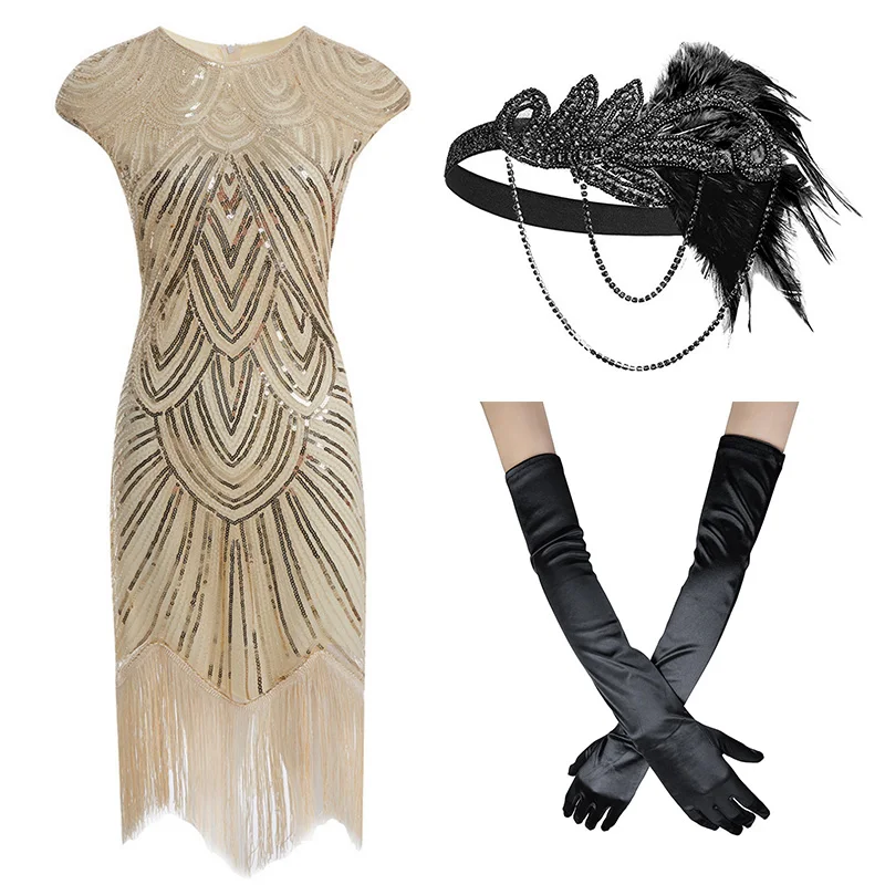 Kaufen 1920s Flapper Kleid Great Gatsby Party Abend Pailletten Fransen Kleider Kleid