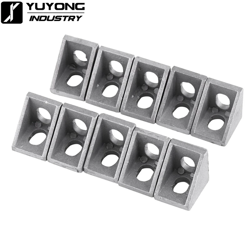 

25pcs Durable Silver Aluminum 2020 Corner Bracket 20x20x17mm Solid Cast For 20mm Extrusion CNC Routers Machine 3D Printer