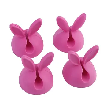 

4pcs Multipurpose Rabbit Earphone Cable Cord Wire Line Organizer Clips Fixer Fastener Holder Creative Design