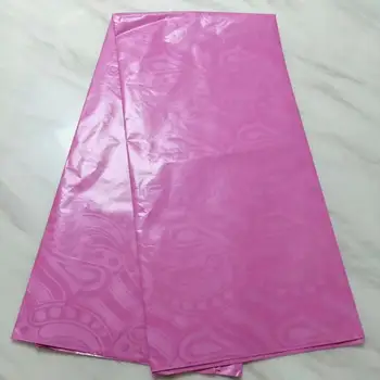 

Latest PINK 5yards pure cotton bazin lace fabric high quality african punch bazin riche brode lace fabrics for dres