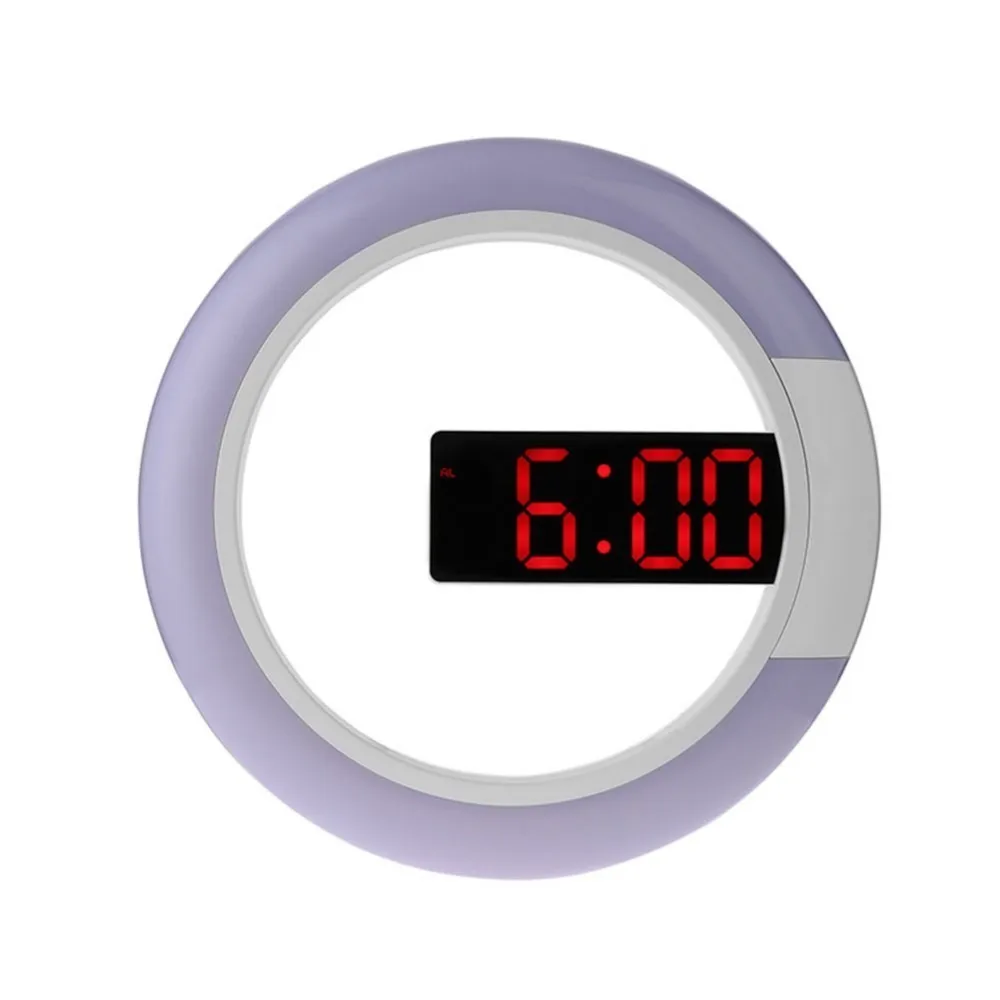 Petanpy современный светодиодный настенные часы цифровые настольные часы будильник Современный дизайн ночник для дома украшения гостиной - Цвет: Red