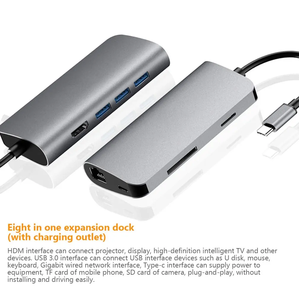 Usb док-станция для многофункциональное разъемом спецификации Usb type-C на Hdmi картридер Rj45 Pd адаптер для Macbook samsung Galaxy S9/S8/S8+ Тип C концентратор Usb