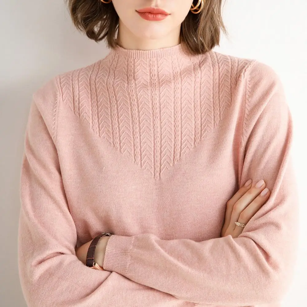 

Pullover Loose Languid Lazy Sweater Turtleneck Small Fresh Sweet Long Sleeve 2020 Autumn Winter Solid Color Casual Sweater New