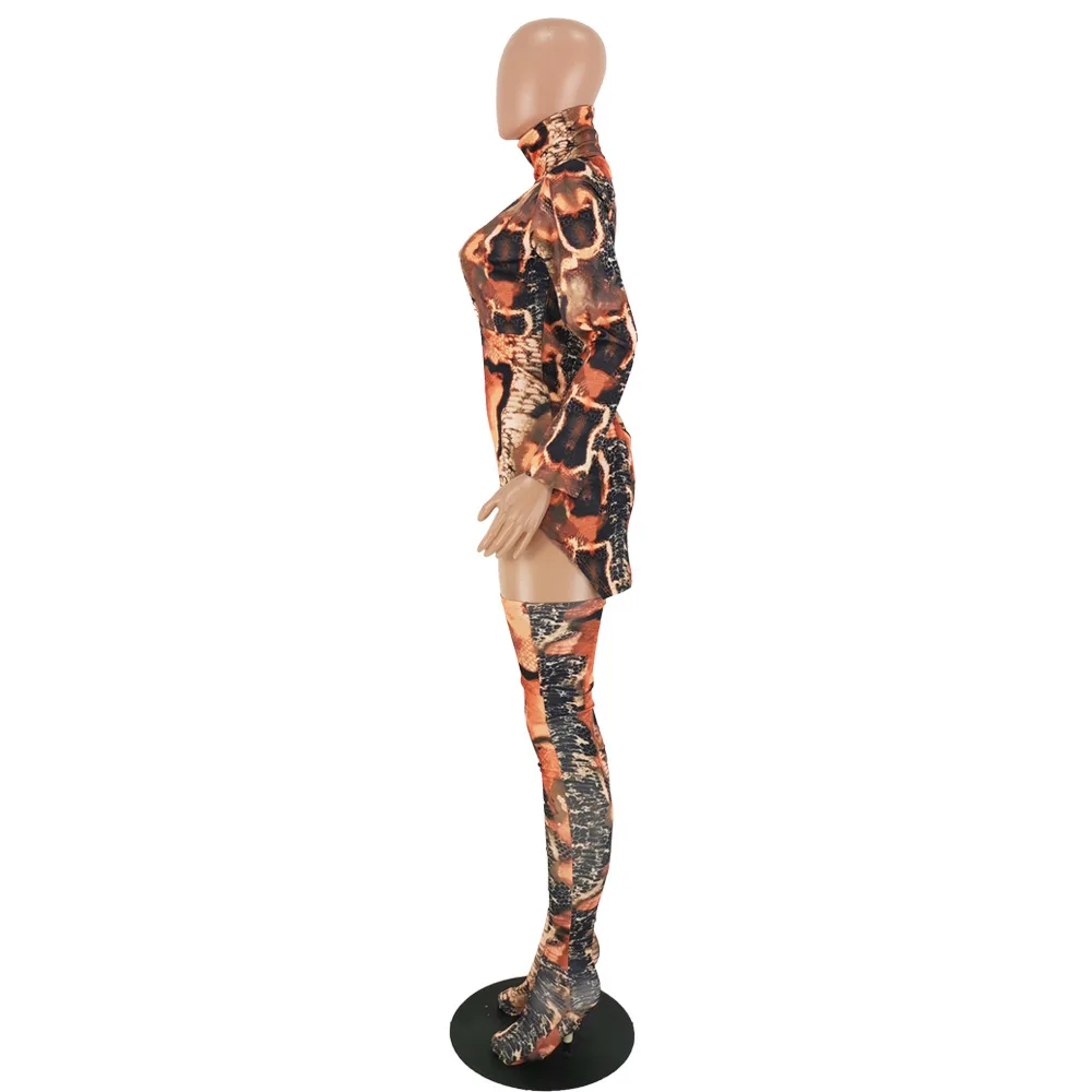 Snake Print Dress Full Sleeve Sexy Night Club Party Dresses Vestito Snake Pantyhose Sockes Womens Fall Fashion 2020 New Arrival Snake Print Dress Full Sleeve Sexy Night Club Party Dresses Vestito Snake Pantyhose Sockes Womens Fall Fashion 2020 New Arrival