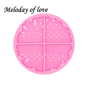 

Glossy Epoxy Silicone Mold DIY Making Geode Coaster Agate Resin Mold DY0456