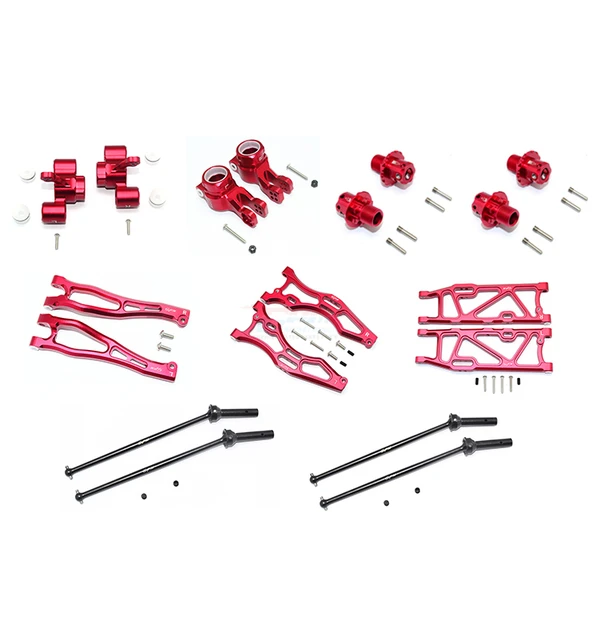 ARRMA CNC aluminum alloy front and rear upper and lower arms + front and rear cups + 45# hardened steel front and rear CVD + wid