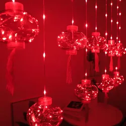 3M Led Red Lantern String Fairy Lights Solar Garlands For New Year Christmas Outdoor Waterproof Garden Patio Street Decoration